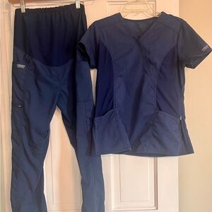 Cherokee Infinity Deep Blue Maternity Scrub Set